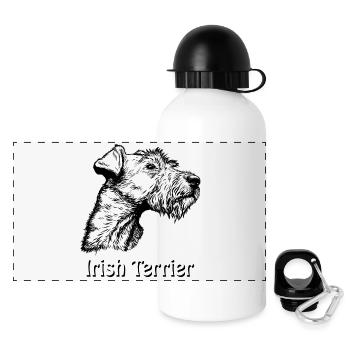 Irish Terrier Portrait - Panoramic Thermal Bottle with Lid 500 ml - white - Front