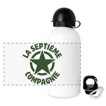la septième compagnie, film culte, militaire - Gourde panoramique avec couvercle 500 ml - blanc - Devant