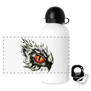 magisches Auge eines Drachen im Tattoo Stil - Panorama Trinkflasche mit Deckel 500 ml - Weiß - Vorne