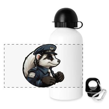Police de la moufette - Gourde panoramique avec couvercle 500 ml - blanc - Devant