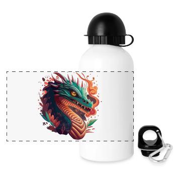 Fire Dragon of Legends – Mystical Power - Panoramic Thermal Bottle with Lid 500 ml - white - Front
