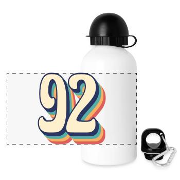 T-Shirt rétro Vintage numéro 92 quatre-vingt-douze - Gourde panoramique avec couvercle 500 ml - blanc - Devant