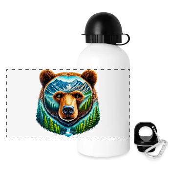 Bear - Panoramic Thermal Bottle with Lid 500 ml - white - Front