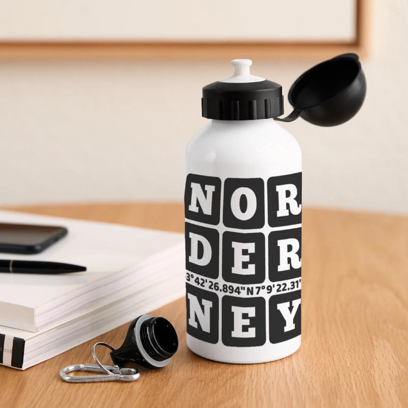 Norderney GPS Coordinates Panoramic Thermal Bottle with Lid 500 ml