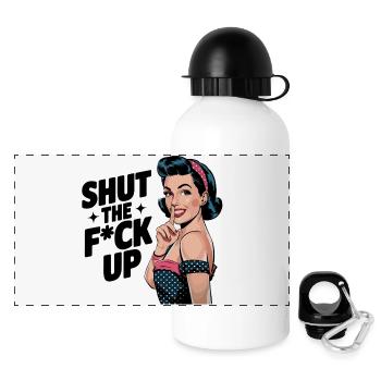 Shut the F*ck up- Pin Up - Panoramic Thermal Bottle with Lid 500 ml - white - Front