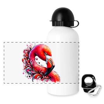 Flamant - Gourde panoramique avec couvercle 500 ml - blanc - Devant
