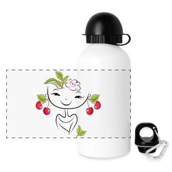 Fille aux cerises - Gourde panoramique avec couvercle 500 ml - blanc - Devant