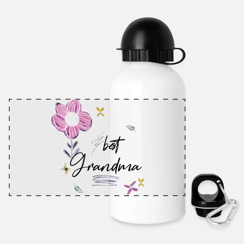 best grandma - Panorama Trinkflasche mit Deckel 500 ml - Weiß