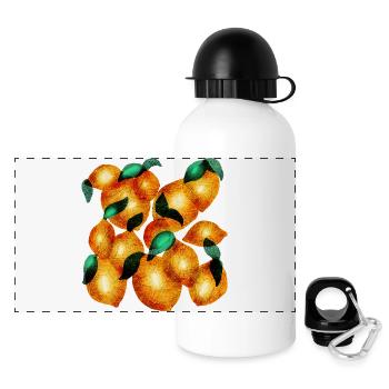 Südfrüchte - Panorama Trinkflasche mit Deckel 500 ml - Weiß - Vorne