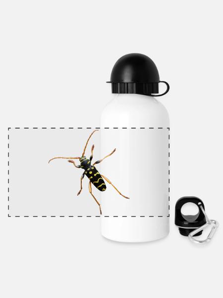 Eichenwidderbock - Panorama Trinkflasche mit Deckel 500 ml - Weiß