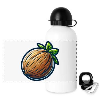 Tropische Nuss gezogen - Panorama Trinkflasche mit Deckel 500 ml - Weiß - Vorne