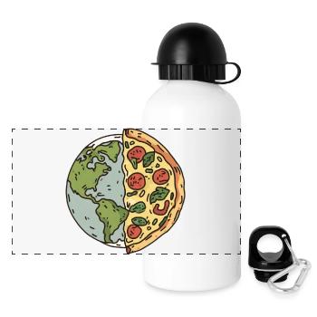 Conception de la tranche de pizza de la terre - Gourde panoramique avec couvercle 500 ml - blanc - Devant