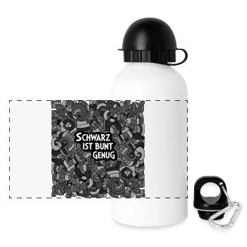 Kunstvolles Schwarz Bunt Gerechtigkeit - Panorama Trinkflasche mit Deckel 500 ml - Weiß - Vorne