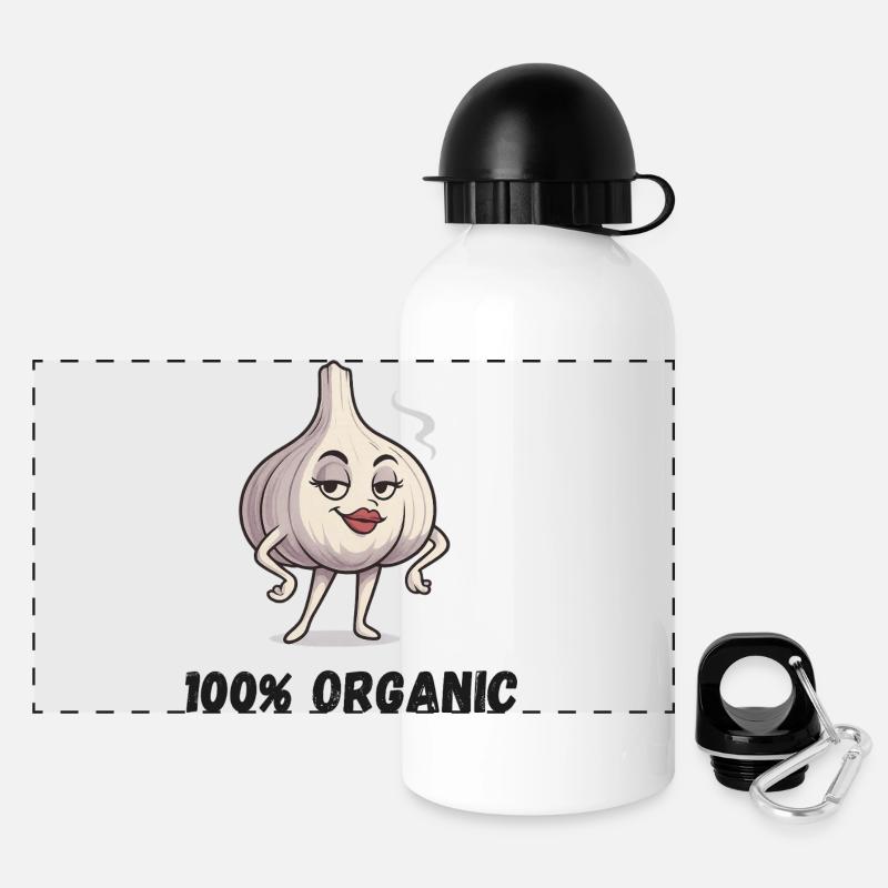 Garlic Diva Pose Ail Végétal Bio - Gourde panoramique avec couvercle 500 ml - blanc