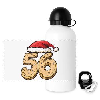 Biscuit de Noël à 56 chiffres - Gourde panoramique avec couvercle 500 ml - blanc - Devant