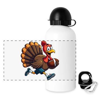 Thanksgiving Football Truthahn - Panorama Trinkflasche mit Deckel 500 ml - Weiß - Vorne