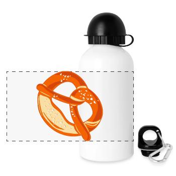 Brezel - Panorama Trinkflasche mit Deckel 500 ml - Weiß - Vorne