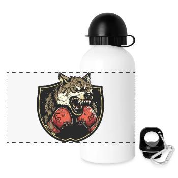 Wolf Boxer MMA - Panoramic Thermal Bottle with Lid 500 ml - white - Front