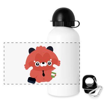 Kawaii Red Panda Bürokaffee - Panorama Trinkflasche mit Deckel 500 ml - Weiß - Vorne