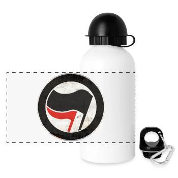 ANTIFA - Panorama Trinkflasche mit Deckel 500 ml - Weiß - Vorne