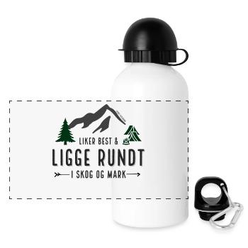 LIKES TO LIE AROUND IN THE FOREST AND FIELD MOTIF - Panoramic Thermal Bottle with Lid 500 ml - white - Front