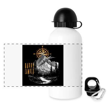 Boussole Happy Camper - Gourde panoramique avec couvercle 500 ml - blanc - Devant