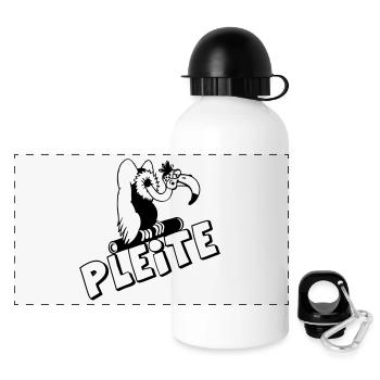 Party Shirt ,Feiern , Karneval, Pleite Geier(25) - Panorama Trinkflasche mit Deckel 500 ml - Weiß - Vorne