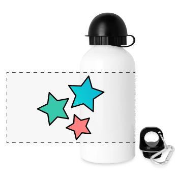 GELIEBTE. VIELEN DANK. DANKE HERRIN - Panorama Trinkflasche mit Deckel 500 ml - Weiß - Vorne