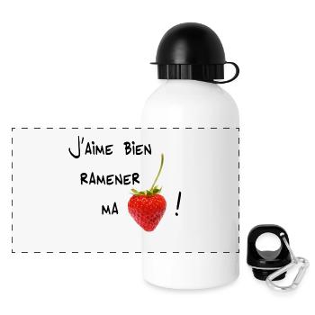 humour - Gourde panoramique avec couvercle 500 ml - blanc - Devant