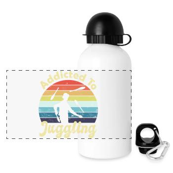 Jonglieren Jongleur - Panorama Trinkflasche mit Deckel 500 ml - Weiß - Vorne