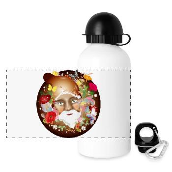 Die verzauberte bunte Welt der Gartenzwerge - Panorama Trinkflasche mit Deckel 500 ml - Weiß - Vorne
