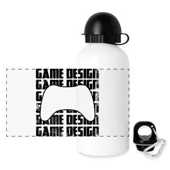Conception de jeux - Gourde panoramique avec couvercle 500 ml - blanc - Devant