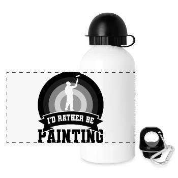 Citation de peintre drôle - Gourde panoramique avec couvercle 500 ml - blanc - Devant