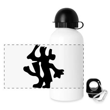 Homme au design minimaliste - Gourde panoramique avec couvercle 500 ml - blanc - Devant