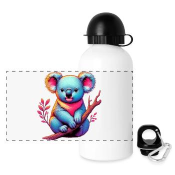 Koala - Panorama Trinkflasche mit Deckel 500 ml - Weiß - Vorne
