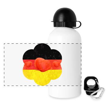 Germany Poppy - Panoramic Thermal Bottle with Lid 500 ml - white - Front