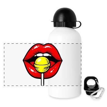 Lolli Lips - Panorama Trinkflasche mit Deckel 500 ml - Weiß - Vorne