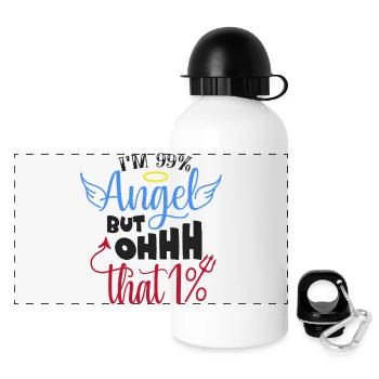 Angel Humor T-Shirt Design - Gourde panoramique avec couvercle 500 ml - blanc - Devant