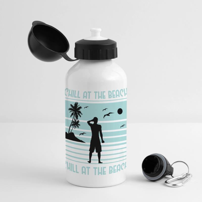 Conception de silhouette de plage décontractée Gourde panoramique avec couvercle 500 ml