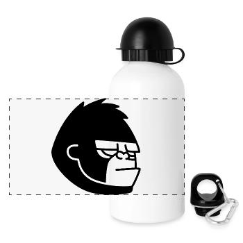 Gorilla Kong: Dschungel, Power & Primat - Panorama Trinkflasche mit Deckel 500 ml - Weiß - Vorne