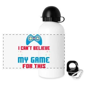 Gamer - Panorama Trinkflasche mit Deckel 500 ml - Weiß - Vorne