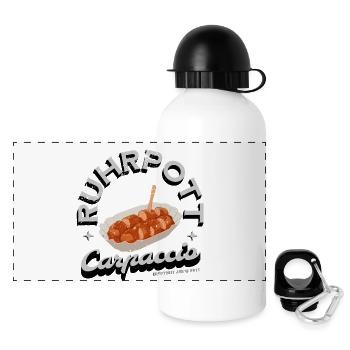 Ruhrpott Carpaccio Currywurst - Panorama Trinkflasche mit Deckel 500 ml - Weiß - Vorne