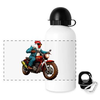 Motorcycle Chickens - Panoramic Thermal Bottle with Lid 500 ml - white - Front