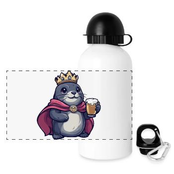 Robbe Tier Bier König - Panorama Trinkflasche mit Deckel 500 ml - Weiß - Vorne