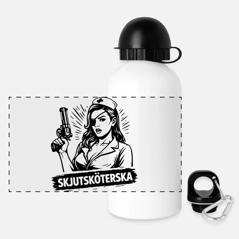 Shooting nurse - Panoramic Thermal Bottle with Lid 500 ml - white