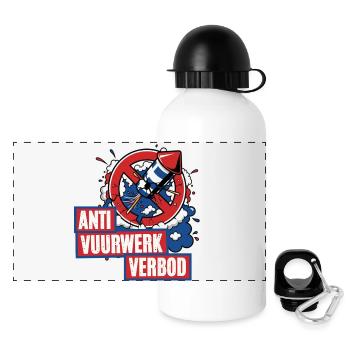 Anti Vuurwerk Verbod - Gourde panoramique avec couvercle 500 ml - blanc - Devant