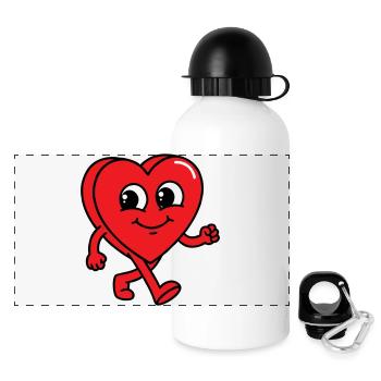 Walking Heart - Panoramic Thermal Bottle with Lid 500 ml - white - Front