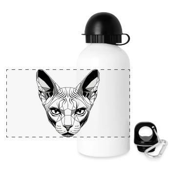 Sphynx Katze Sphynxkatze Canadian Cat Süße Sphinx - Panorama Trinkflasche mit Deckel 500 ml - Weiß - Vorne