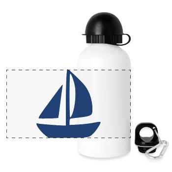 Voilier Voilier Cadeau de Voile - Gourde panoramique avec couvercle 500 ml - blanc - Devant