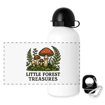 Little Forest Treasures Pilzparadies - Panorama Trinkflasche mit Deckel 500 ml - Weiß - Vorne